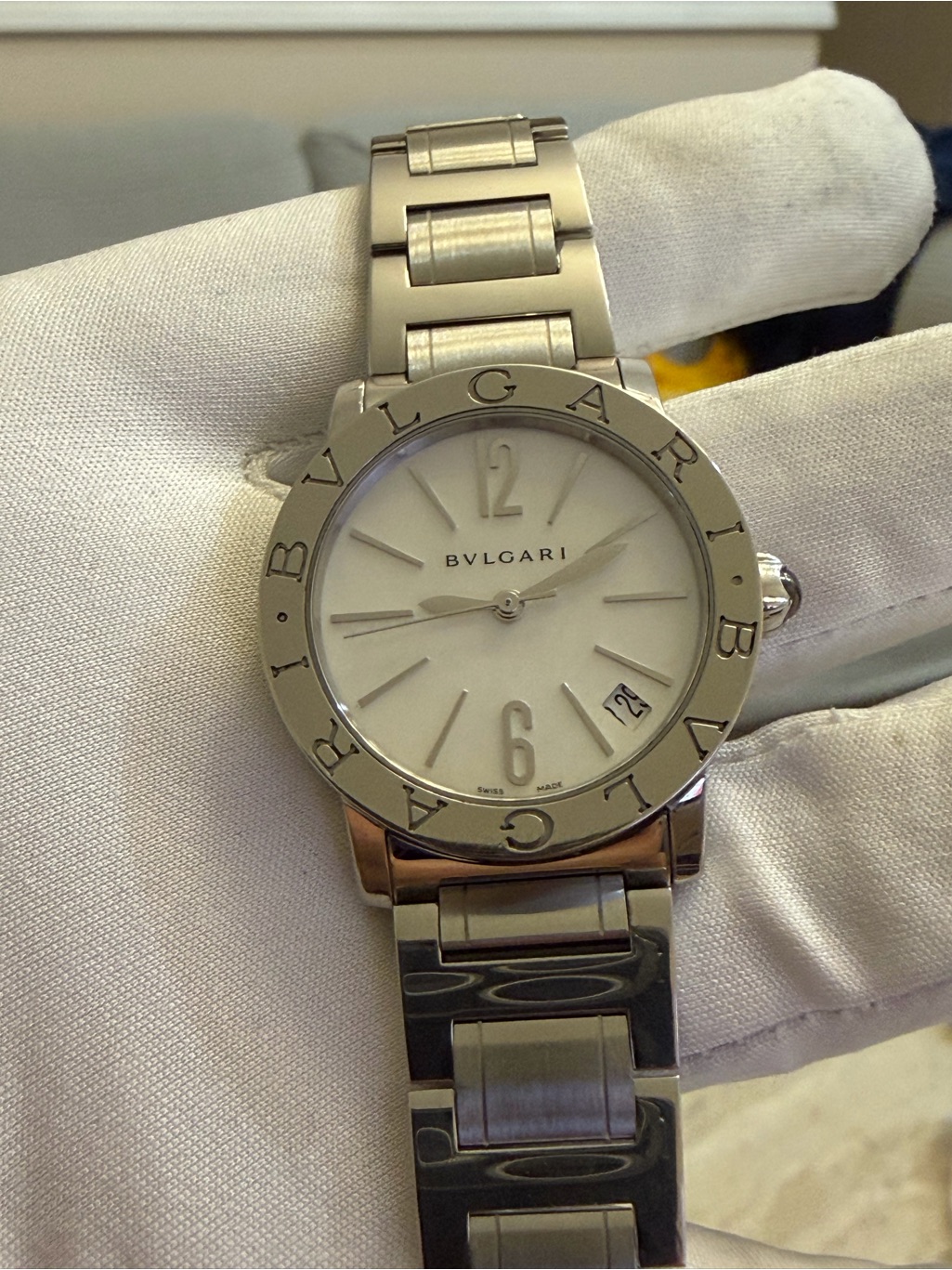 Bvlgari Bvlgari 33mm White Dial Stainless Steel Automatic Ladies Watch Bbl 33 S